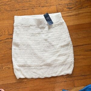 Abercrombie & Fitch Cream Textured Mini Skirt